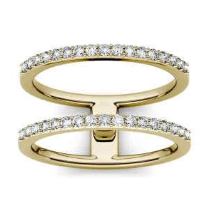 0.34 CTW DEW Moissanite Double Row Fashion Ring in 14K Yellow Gold