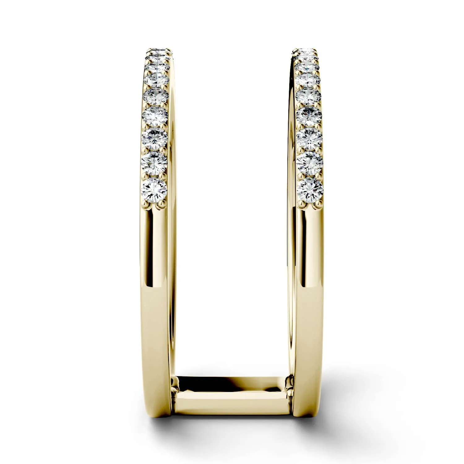 0.34 CTW DEW Moissanite Double Row Fashion Ring in 14K Yellow Gold