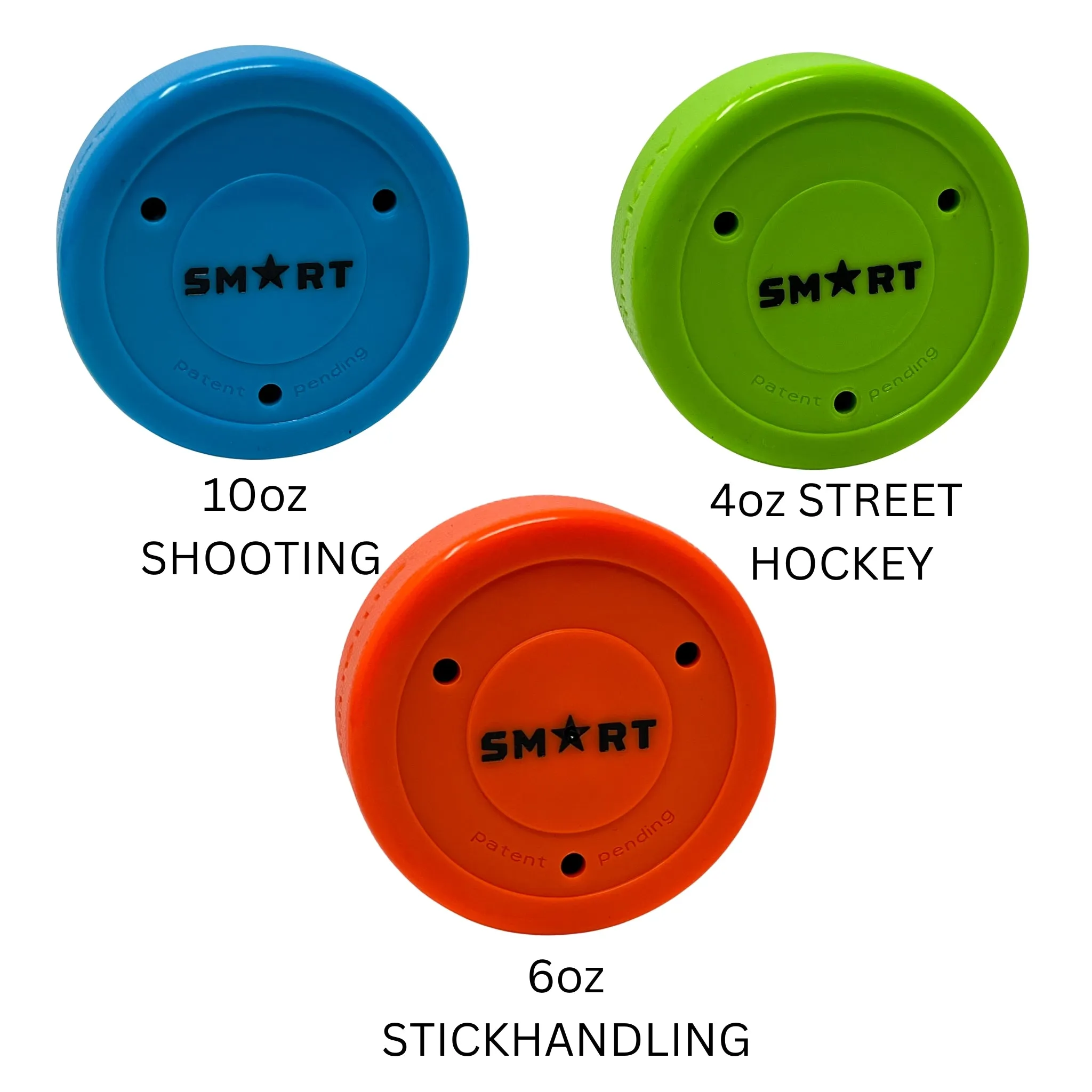 10oz, 6oz, 4oz Assorted Shooting Pucks - 3 Pack