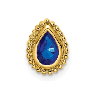 14k Pear Sapphire Chain Slide