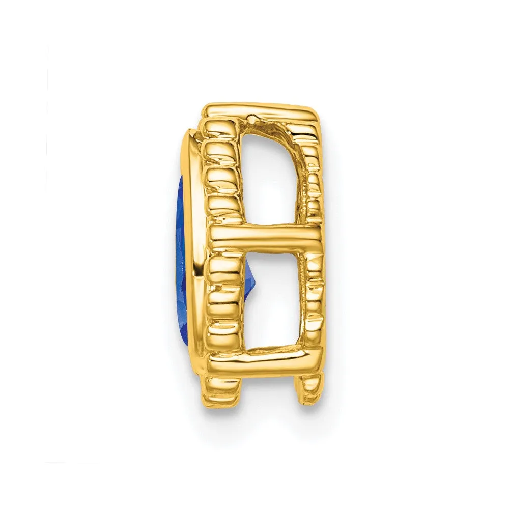 14k Pear Sapphire Chain Slide