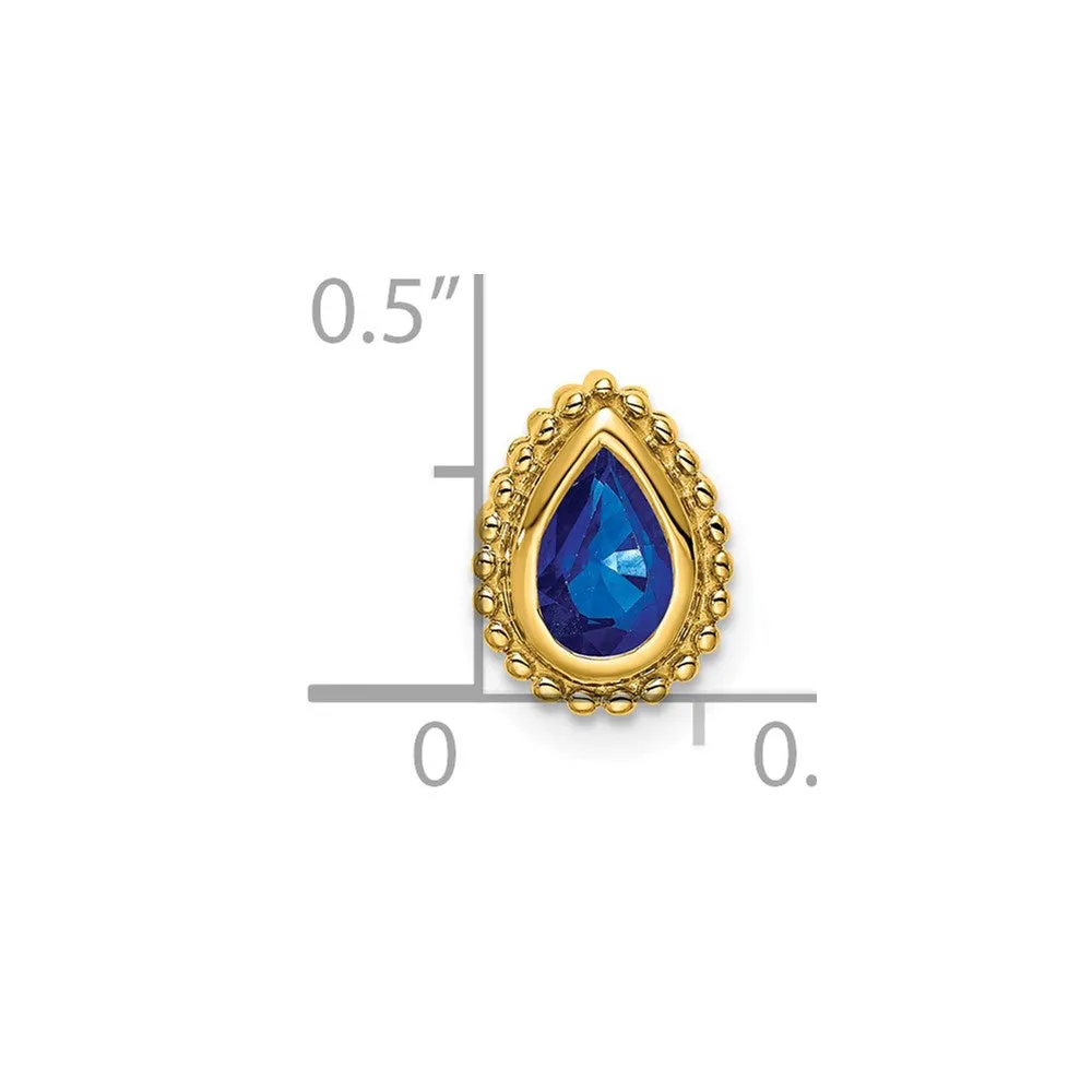 14k Pear Sapphire Chain Slide