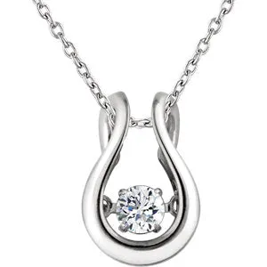 14K White 1/6 CT Diamond Mystara® 18" Necklace