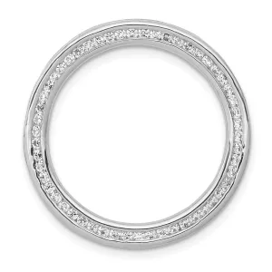 14k White Gold 1/2ct. Diamond Channel Set Large Circle Chain Slide