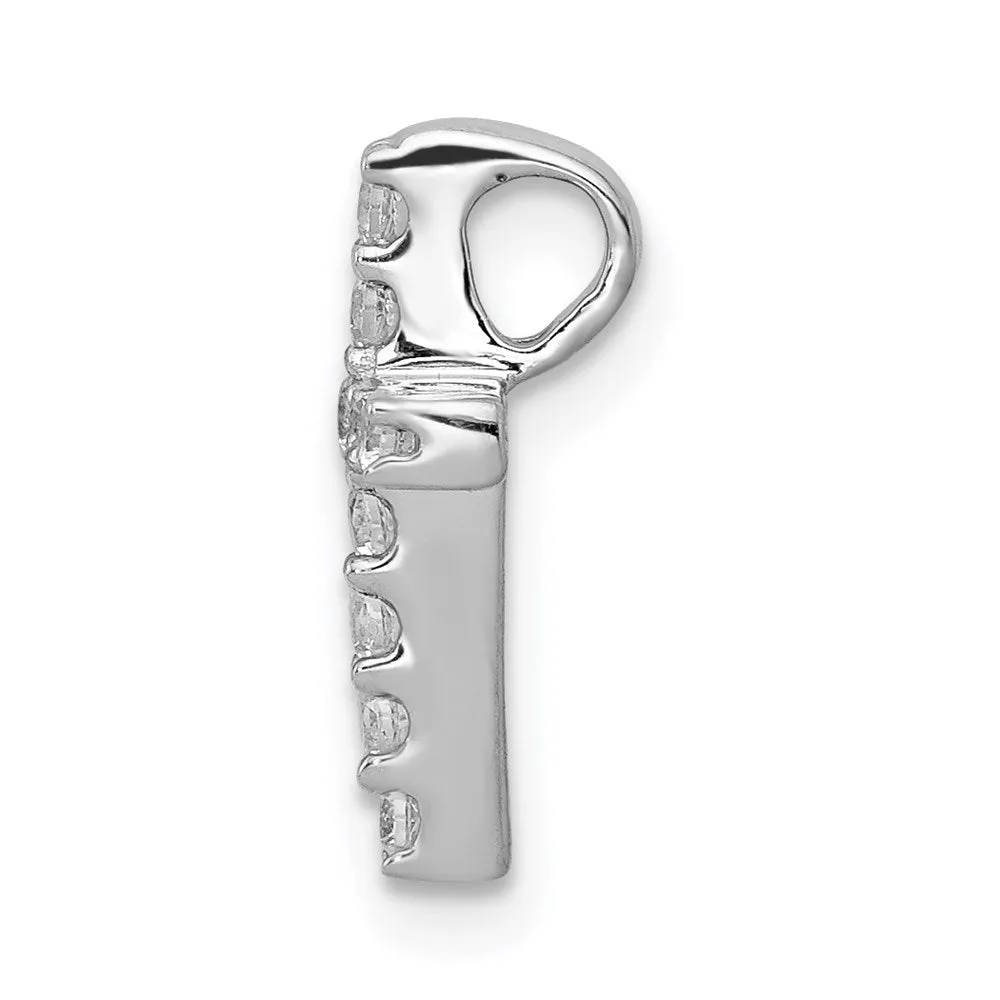 14k White Gold 1/5ct. Diamond Latin Cross Chain Slide