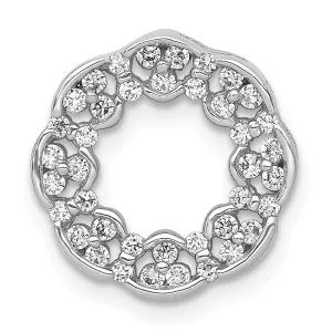 14k White Gold 3/8ct. Diamond Fancy Circle Chain Slide