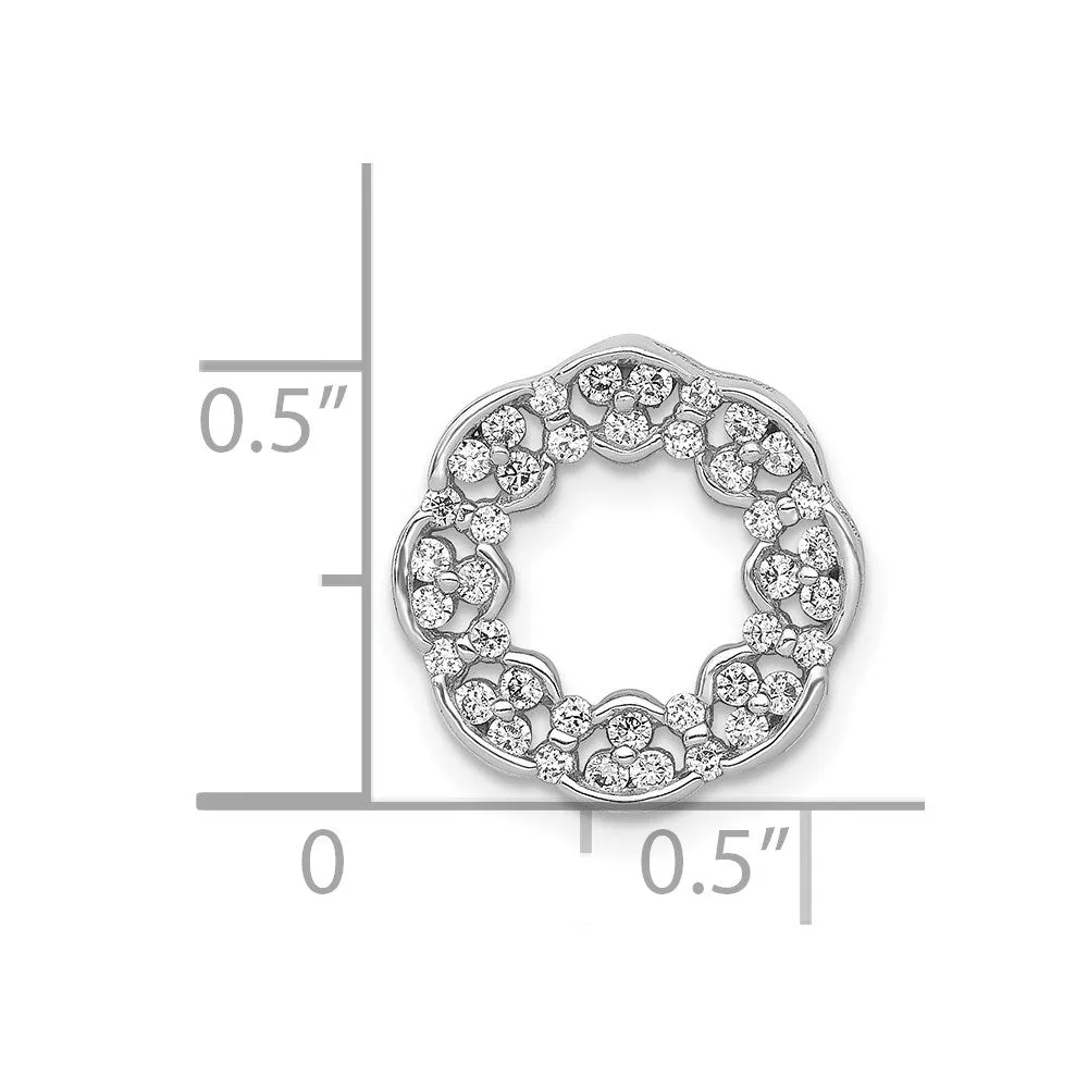 14k White Gold 3/8ct. Diamond Fancy Circle Chain Slide