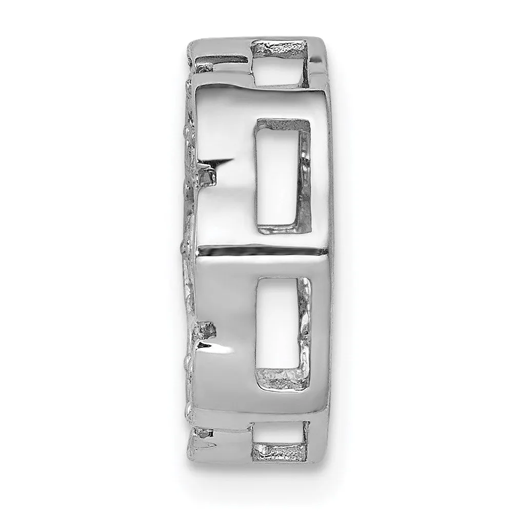 14k White Gold 3/8ct. Diamond Fancy Circle Chain Slide