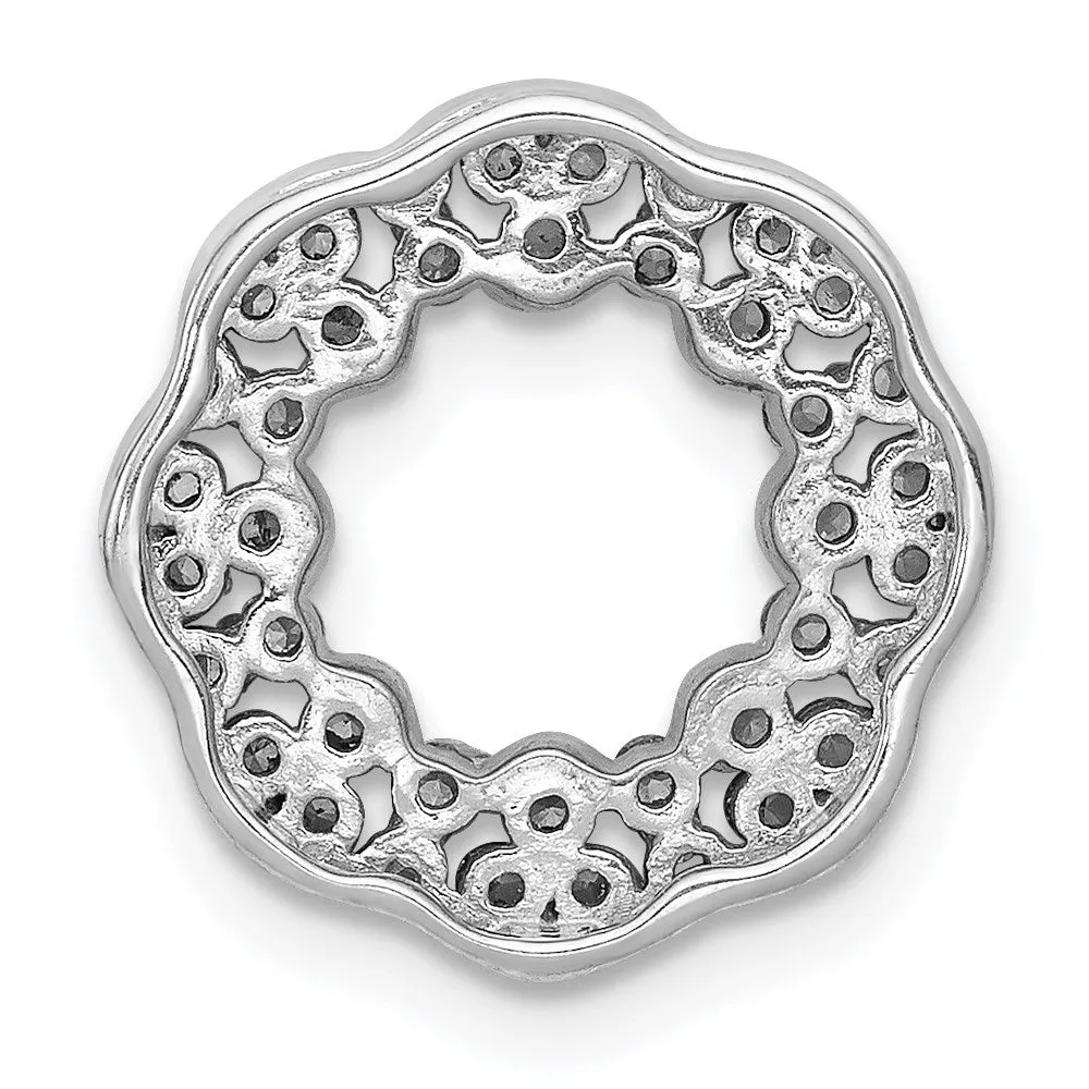 14k White Gold 3/8ct. Diamond Fancy Circle Chain Slide