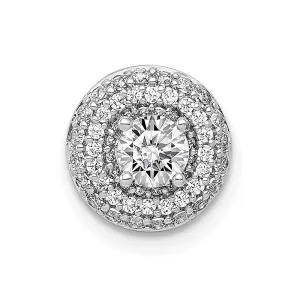 14k White Gold 4.1mm Center 1/4ct. Diamond Semi-mount Chain Slide