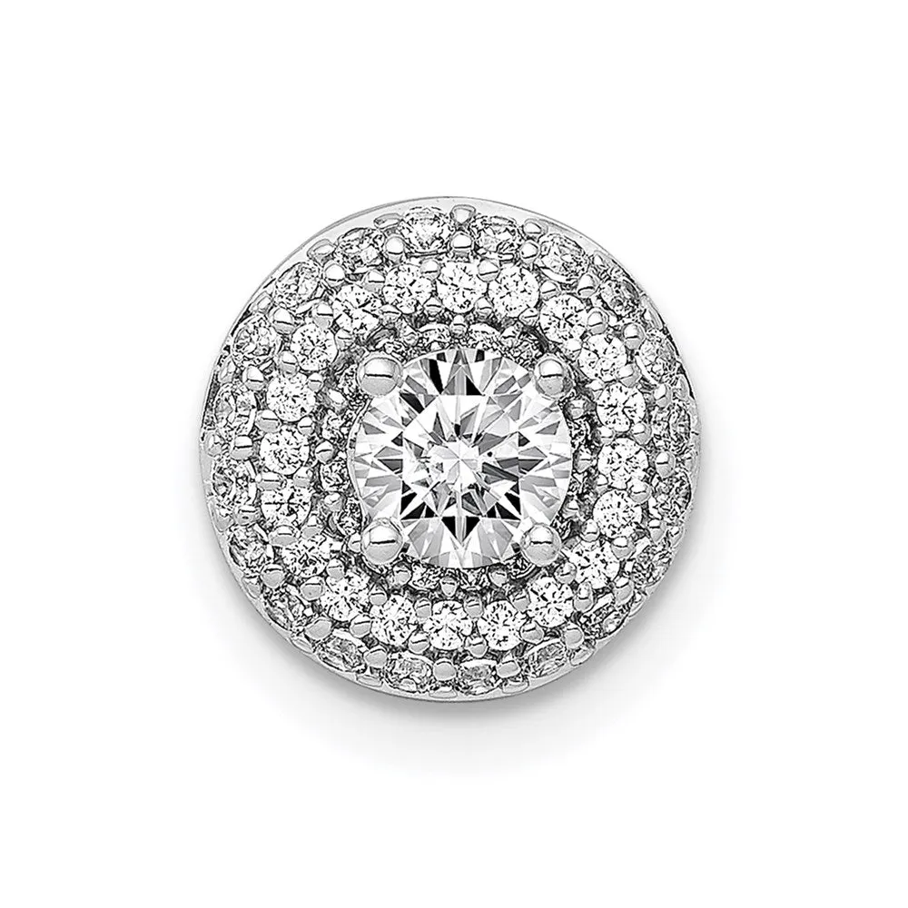 14k White Gold 4.1mm Center 1/4ct. Diamond Semi-mount Chain Slide