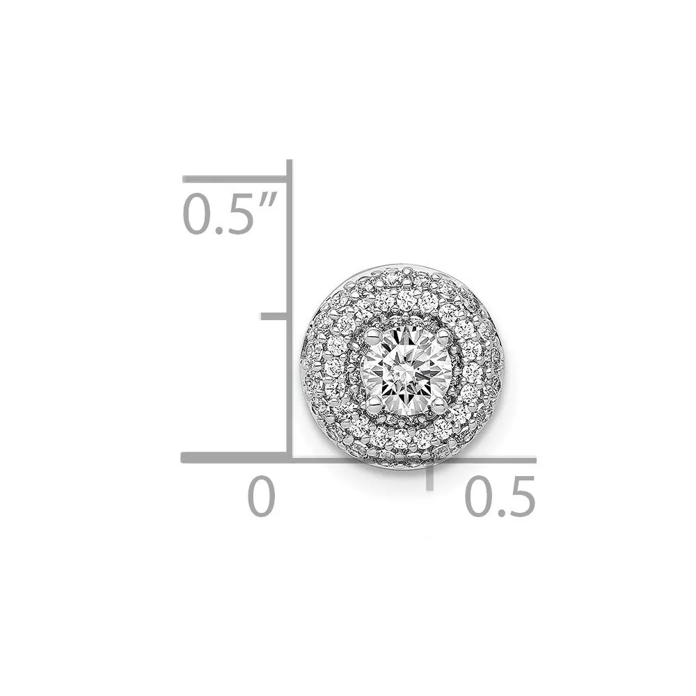 14k White Gold 4.1mm Center 1/4ct. Diamond Semi-mount Chain Slide