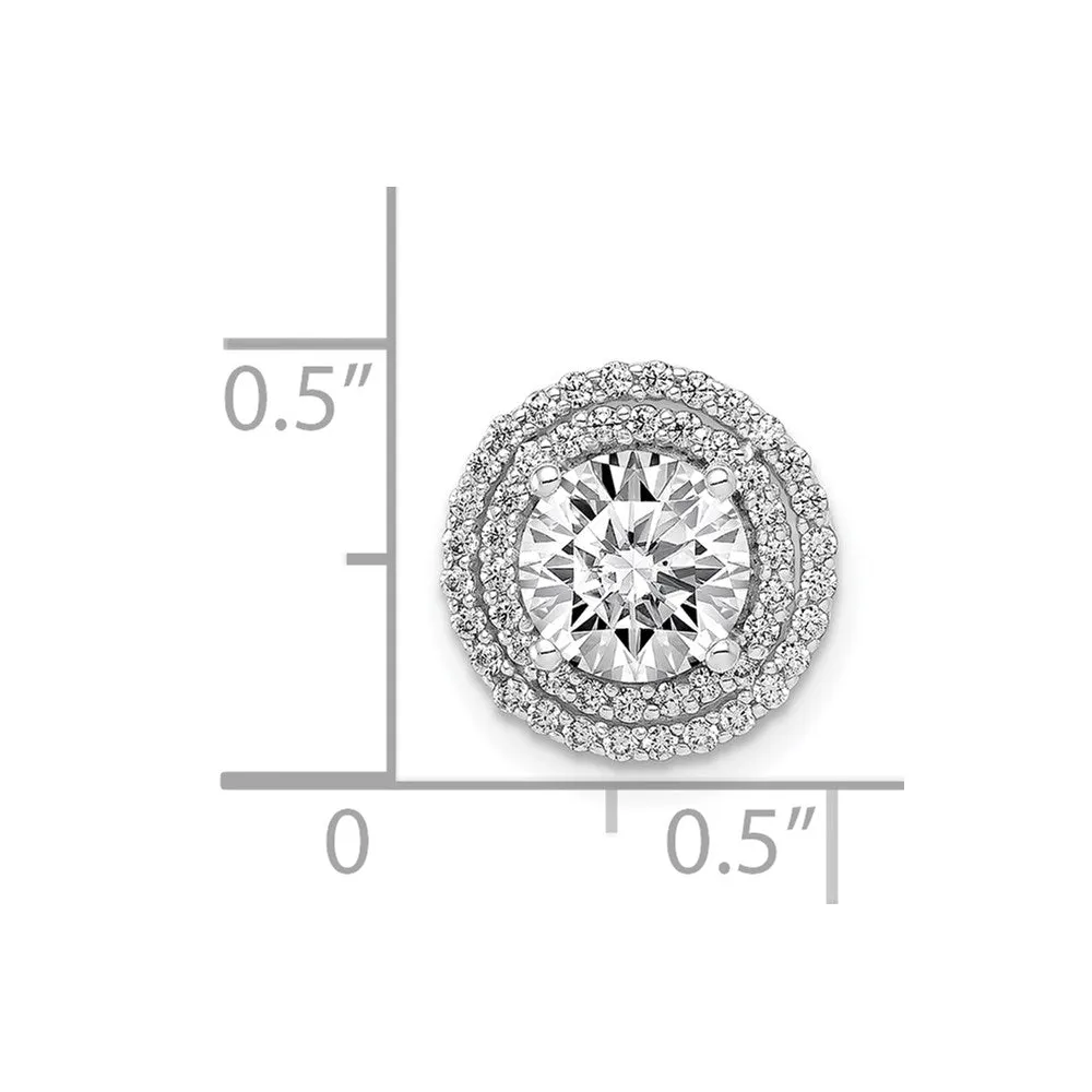 14k White Gold 6.5mm Center 1/4ct. Diamond Semi-mount Chain Slide