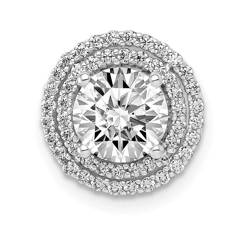 14k White Gold 6.5mm Center 1/4ct. Diamond Semi-mount Chain Slide