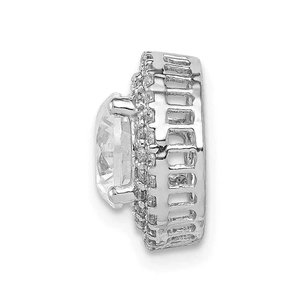 14k White Gold 6.5mm Center 1/4ct. Diamond Semi-mount Chain Slide