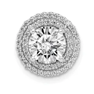 14k White Gold 6.5mm Center 1/4ct. Diamond Semi-mount Chain Slide