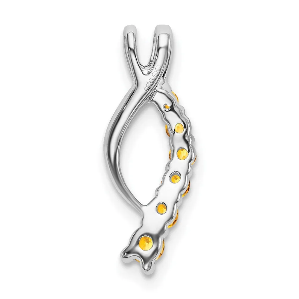 14k White Gold Citrine Journey Chain Slide