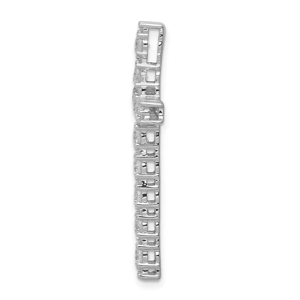 14k White Gold Diamond Latin Cross Pendant