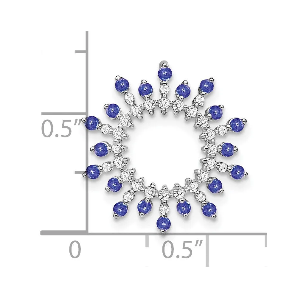 14k White Gold Tanzanite and Diamond Snowflake Chain Slide