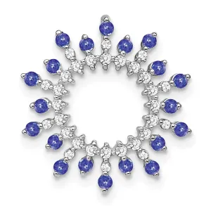 14k White Gold Tanzanite and Diamond Snowflake Chain Slide