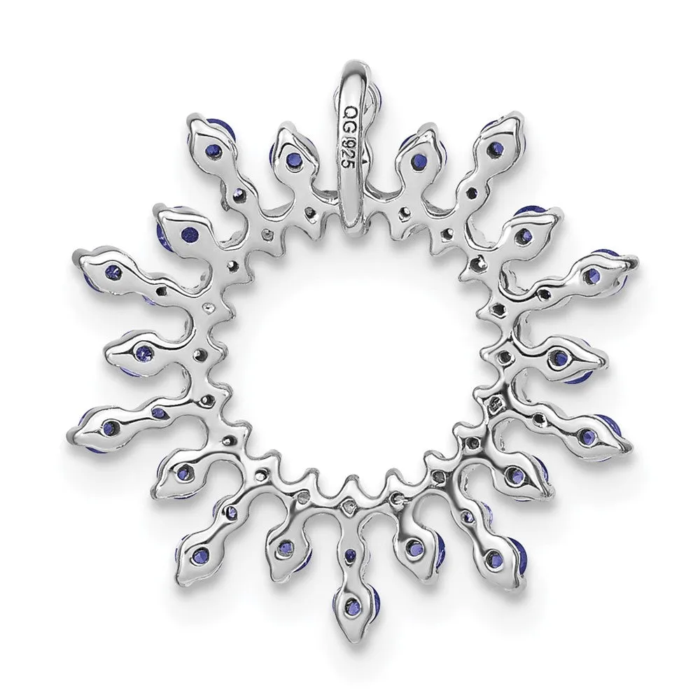 14k White Gold Tanzanite and Diamond Snowflake Chain Slide