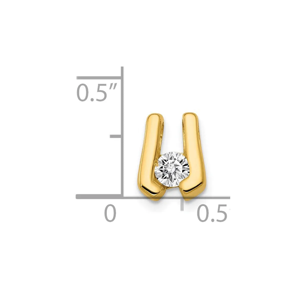 14k Yellow Gold AAA 3.75mm Diamond Slide