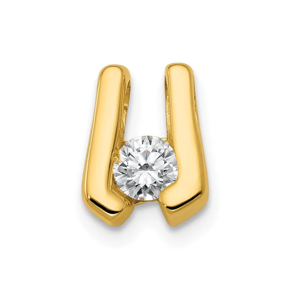 14k Yellow Gold AAA 3.75mm Diamond Slide