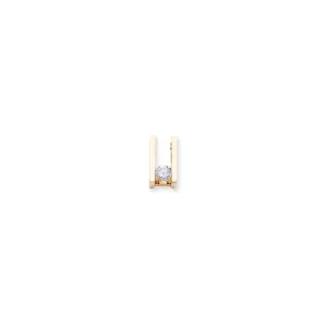 14k Yellow Gold Polished Completed Fits up to 6mm & 8mm Fancy Moissanite Slide