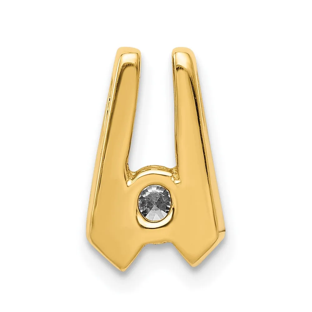 14k Yellow Gold VS 4mm Diamond Slide
