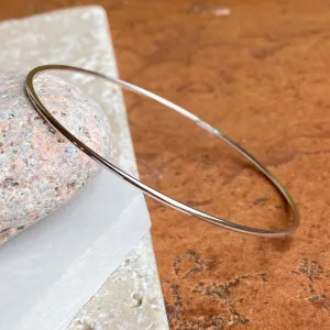 14KT White Gold Thin Bangle Slip-On Bracelet 1.5mm