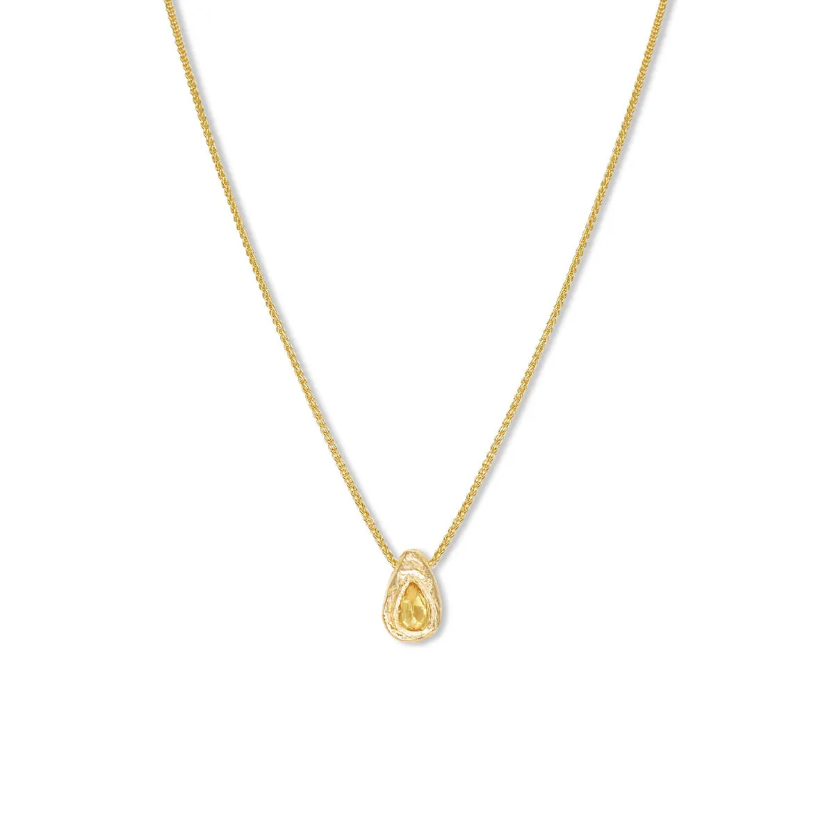 18kt Teardrop Yellow Sapphire Necklace