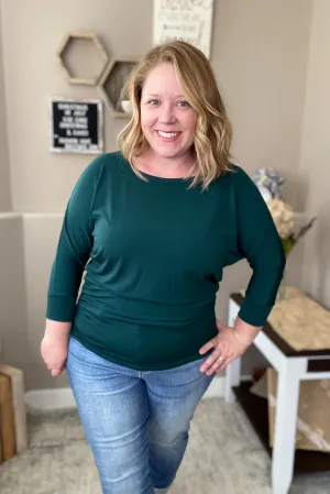 3/4 Sleeve Dolman in Deep Green