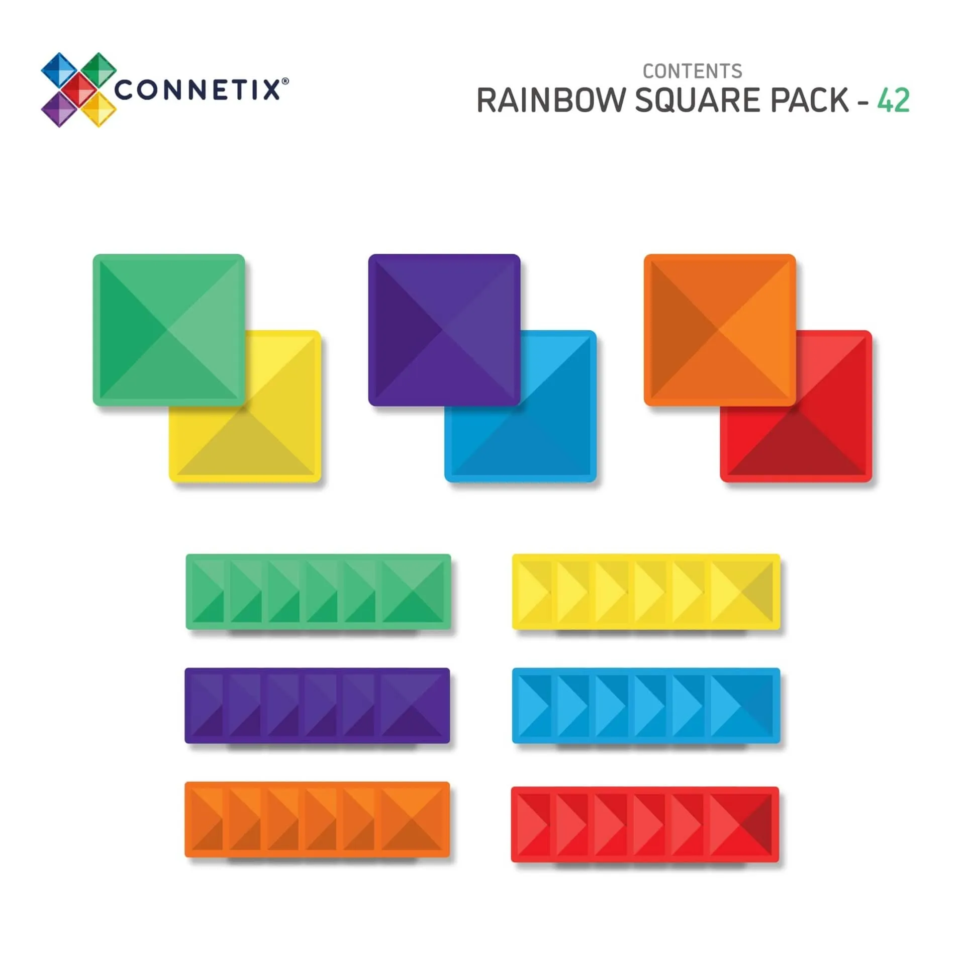42 Piece Square Pack Rainbow - 3 