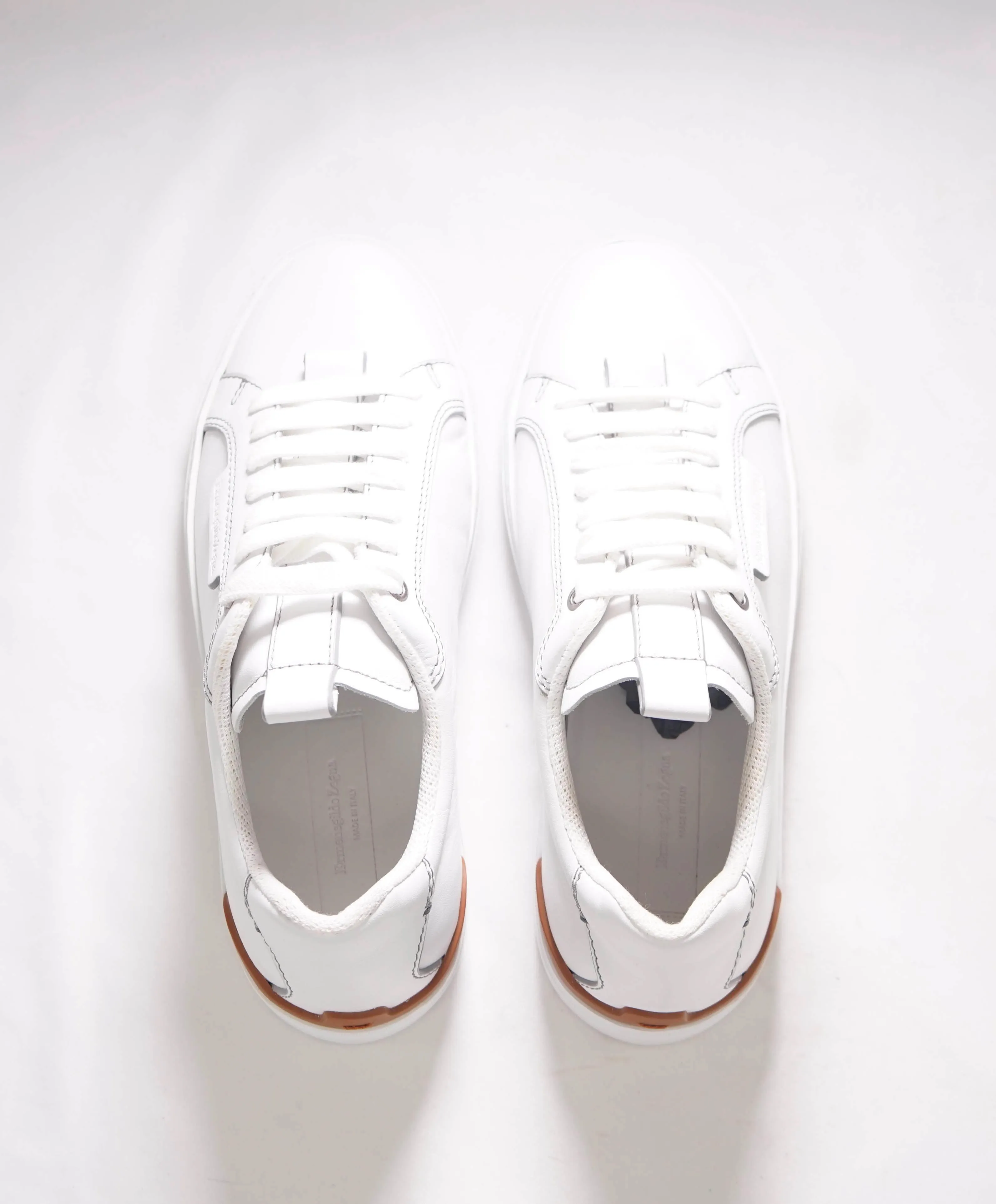 $990 ZEGNA - (ERMENEGILDO) COUTURE "Tennis Low" White Sneakers - 8 US (41 EU)