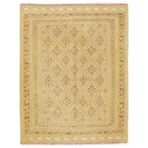 Afghan Tribal Mashwani Handmade Geometric Design Wool Rug (Size 2.9 X 3.11) Cwral-8415