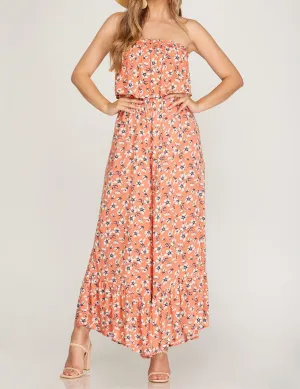 ALICIA JUMPSUIT -PEACH CORAL