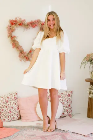 Always On My Mind Textured Dress in White