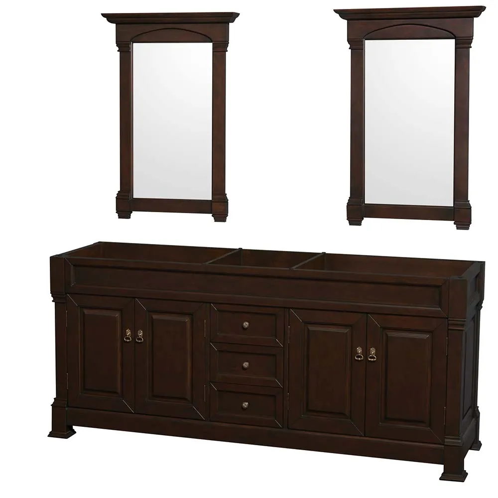 Andover 80 Inch Double Bathroom Vanity in Dark Cherry