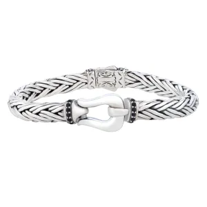 Black Sapphire Woven Palmier Hook Bracelet
