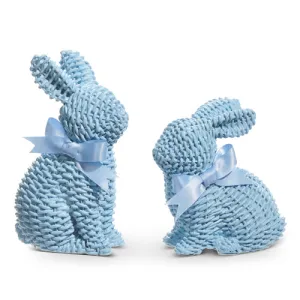 Blue Woven Bunnies w/Bows
