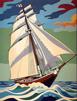 Boat Diy Paint By Numbers Kits UK For Adult Kids MJ8406