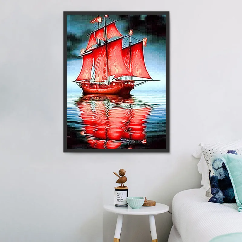 Boat Diy Paint By Numbers Kits UK For Adult Kids MJ8408