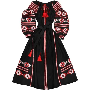 Boho style kaftan with embroidery