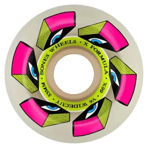 Bones Look Book 53mm Widecut X-Formula V6 99A Skateboard Wheels - White