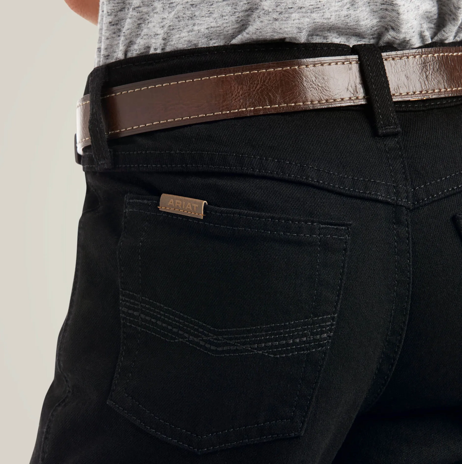 Boys Ariat B5 Slim Stretch Legacy Black Straight Jean