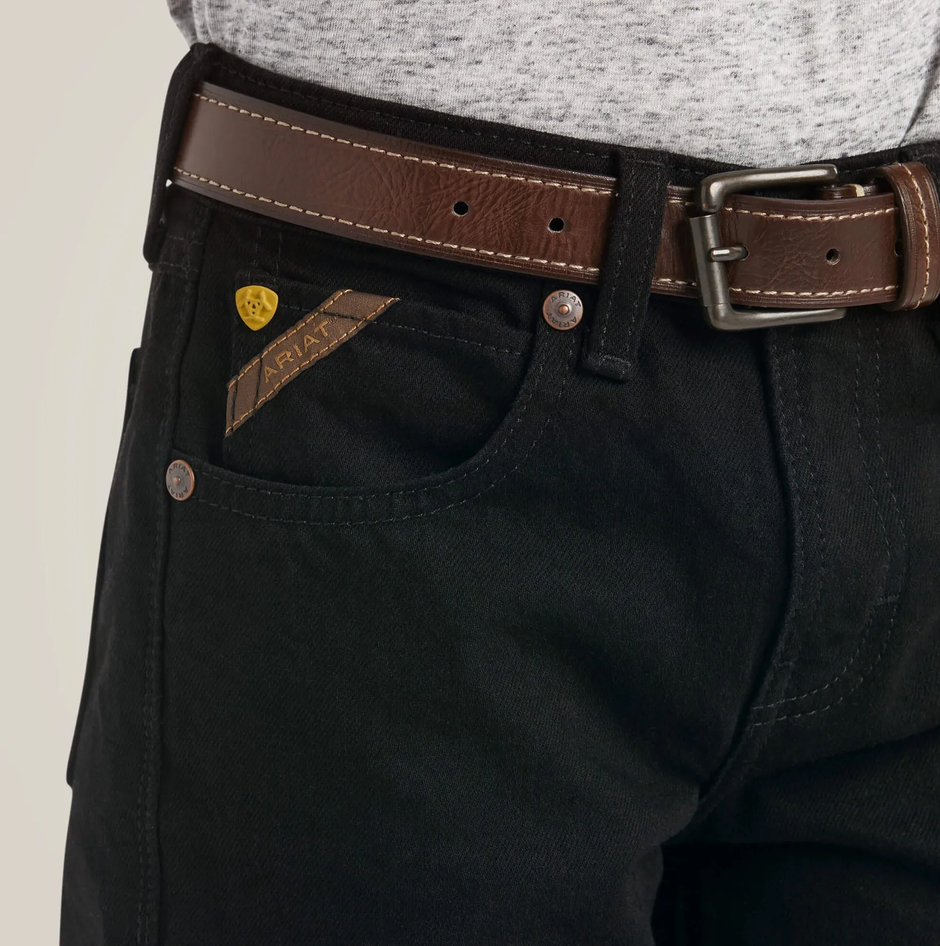 Boys Ariat B5 Slim Stretch Legacy Black Straight Jean
