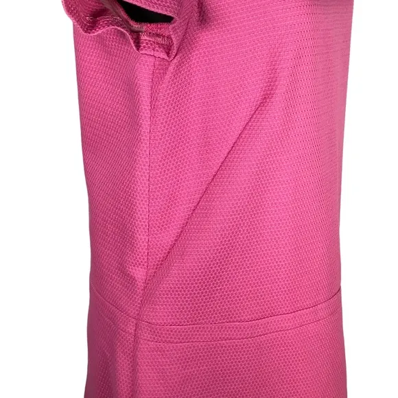 Brooks Brothers Pink Sheath Dress Pique Short Sleeve V-neck Drop Waist Cotton