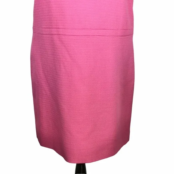 Brooks Brothers Pink Sheath Dress Pique Short Sleeve V-neck Drop Waist Cotton