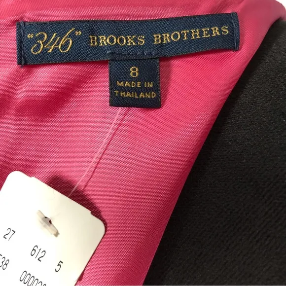 Brooks Brothers Pink Sheath Dress Pique Short Sleeve V-neck Drop Waist Cotton