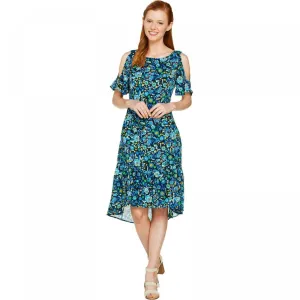 C. Wonder Women's Nantucket Floral Print Cold Shoulder Woven Dress